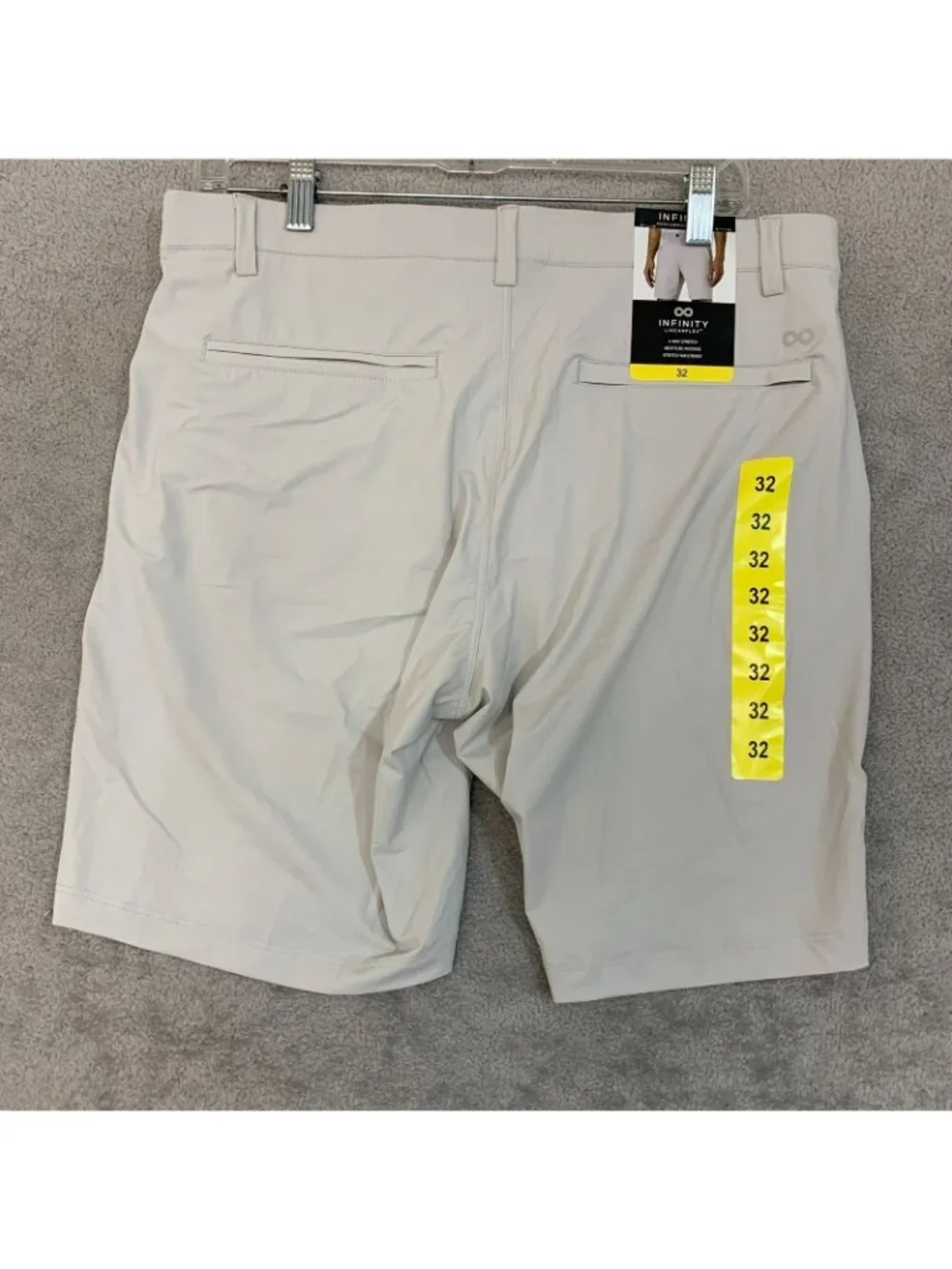 NWT Infinity LinearFlex Men's 32 Gray Performance Shorts 4-Way Stretch